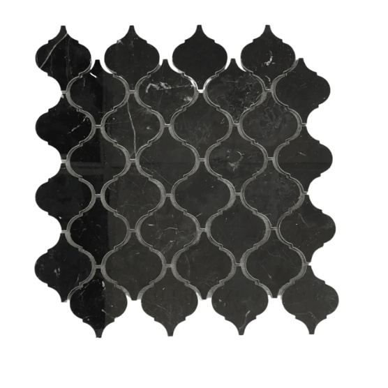 Black Marble Arabesque Mosaic Tile.