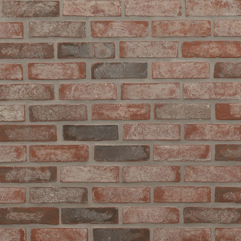 NOBLE RED CLAY BRICK HERRINGBONE 2.25X7.5 Tumbled  - 2.25x10.75