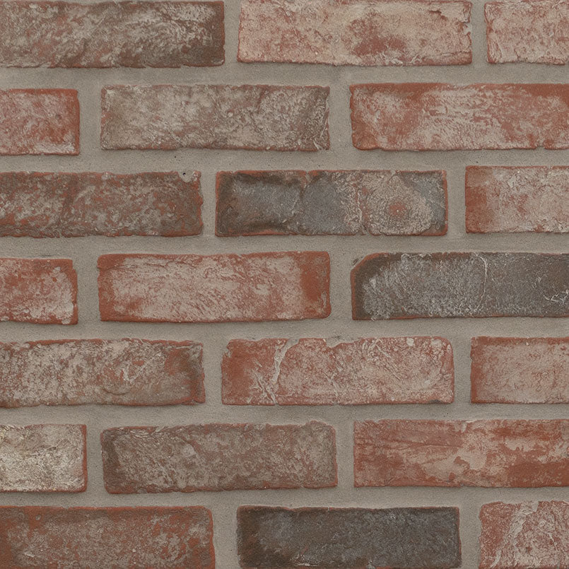 NOBLE RED CLAY BRICK HERRINGBONE 2.25X7.5 Tumbled  - 2.25x10.75