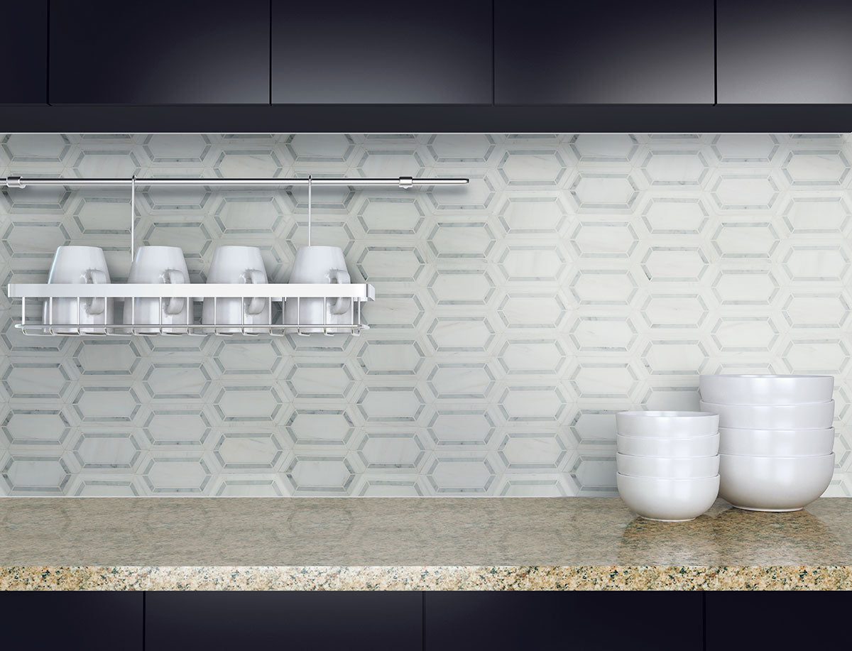 Pavilion Marble Picket Tile - Mosaicenter Backsplash Tile