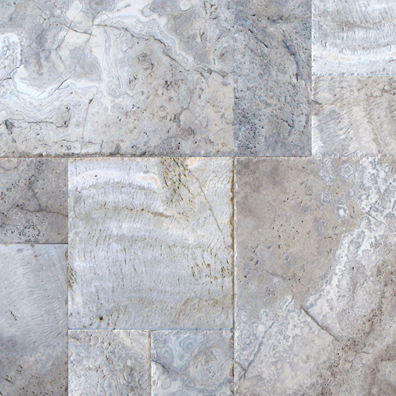 Silver Trav. Pattern Tum - 16 sqft