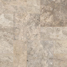 SILVER TRAVERTINE Tumbled Pavers - MINI-PATTERN