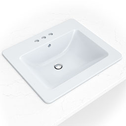 White OM Rectangle Sink 2118