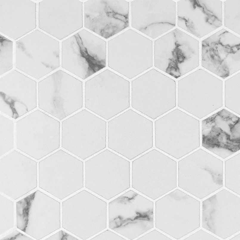 PIETRA STATUARIO MATTE 2X2 HEX MOSAIC