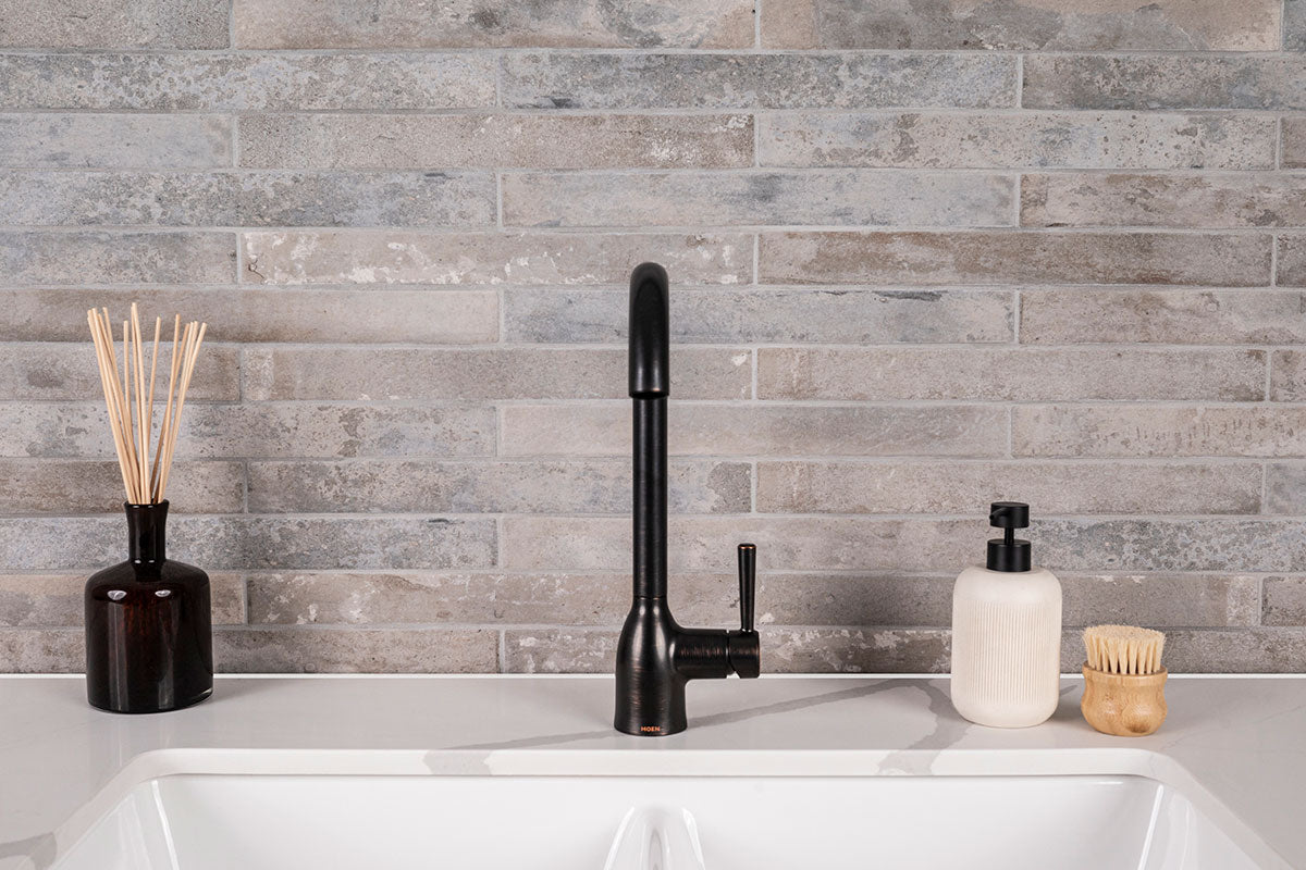 BRICKSTONE TAUPE BRICK 2X18 Matte Tiles - 2x18