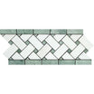 Thassos White Marble Basketweave Border with Green Marble.