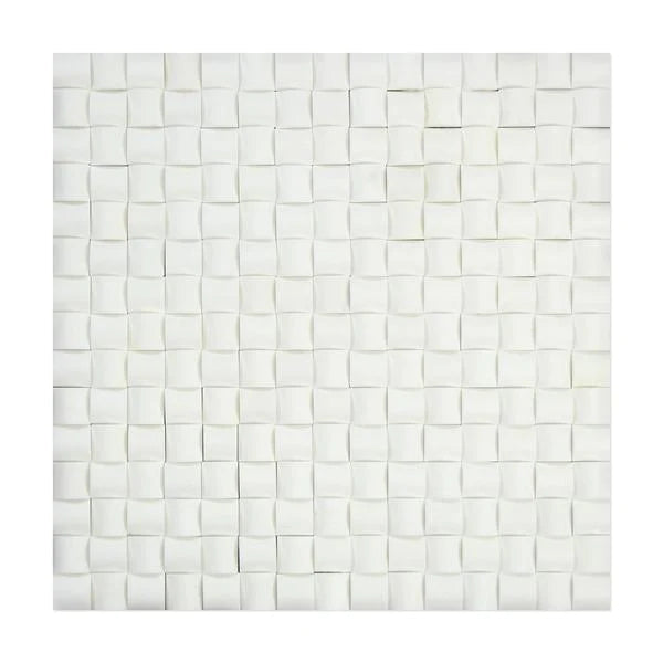 Thassos White Greek Small Bread Mosaic Marble.