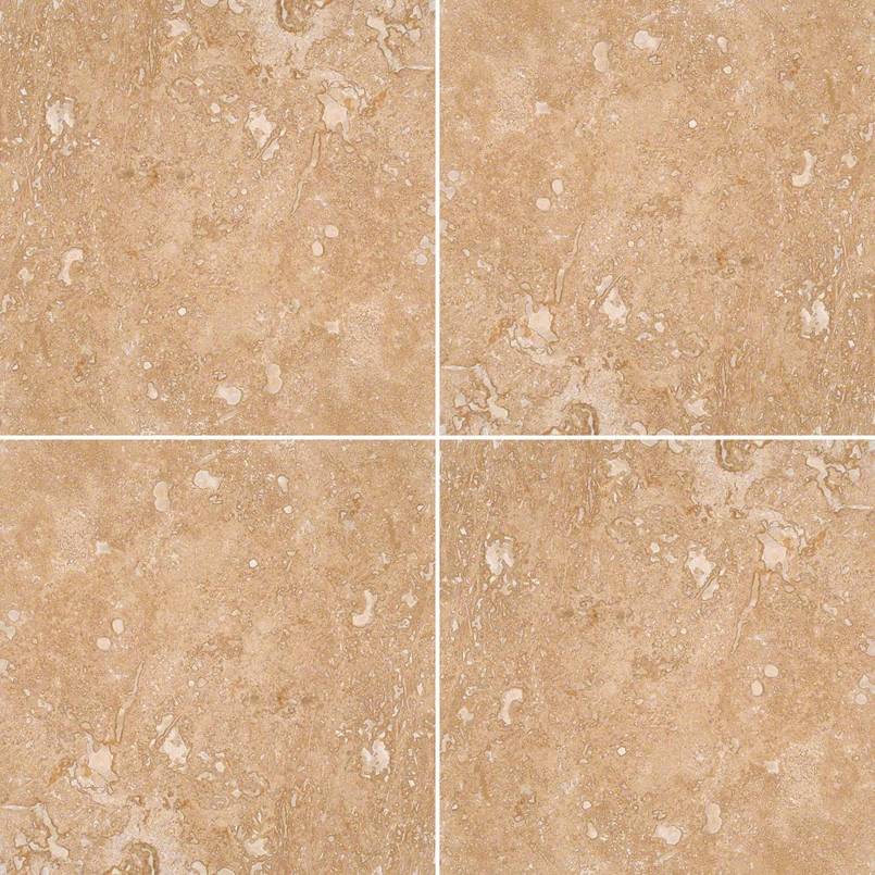 Tuscany Walnut Honed Filled Travertine Tile, 12 x 12