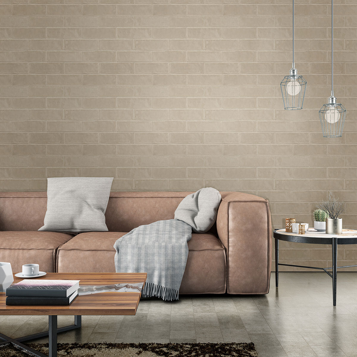URBANO WARM CONCRETE 3D MIX TILE Glossy  - 4x12BN