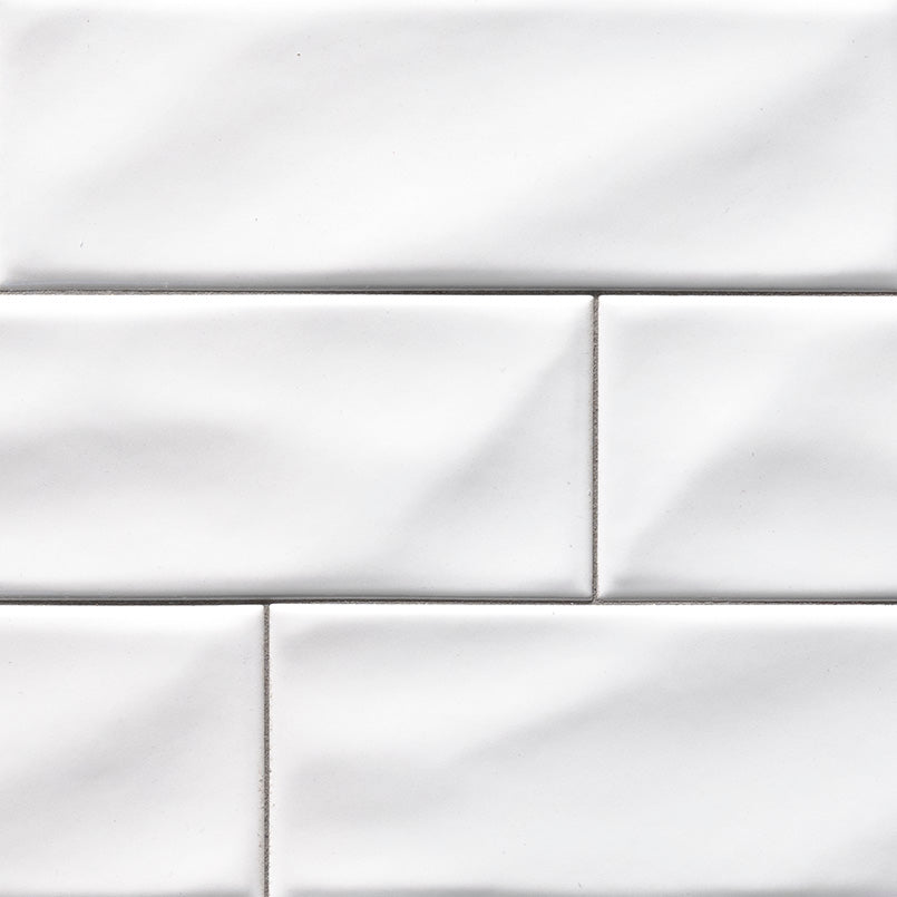 Whisper White Glazed Handcrafted Tile Glossy 4 x 12
