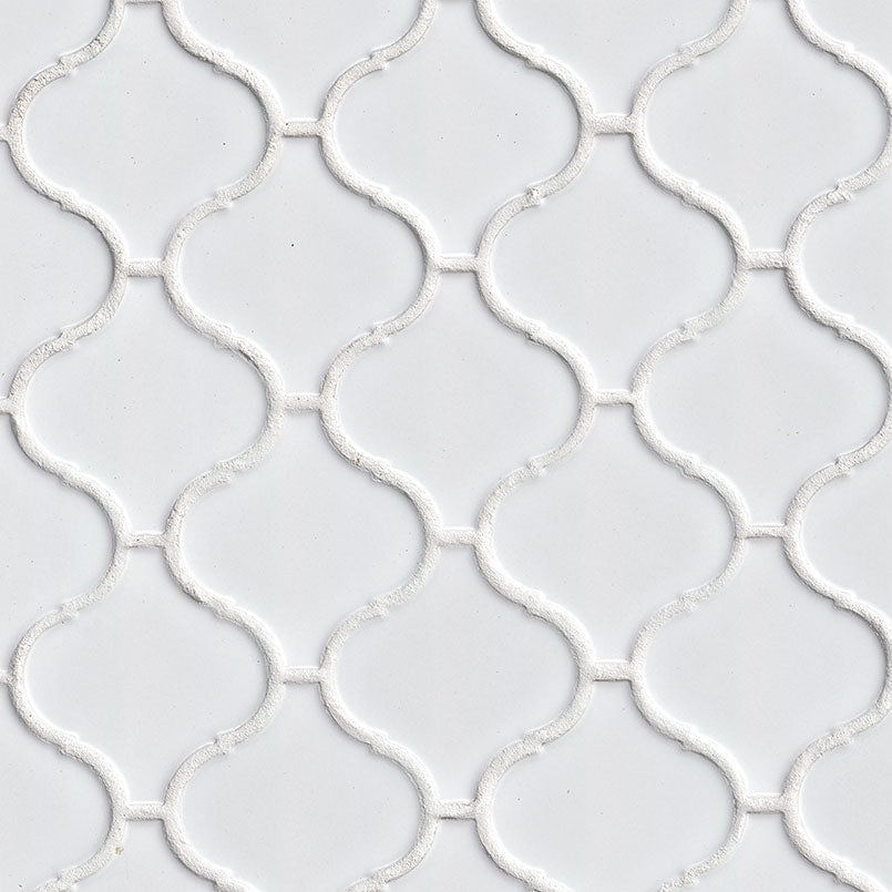 White Glossy Arabesque 6mm