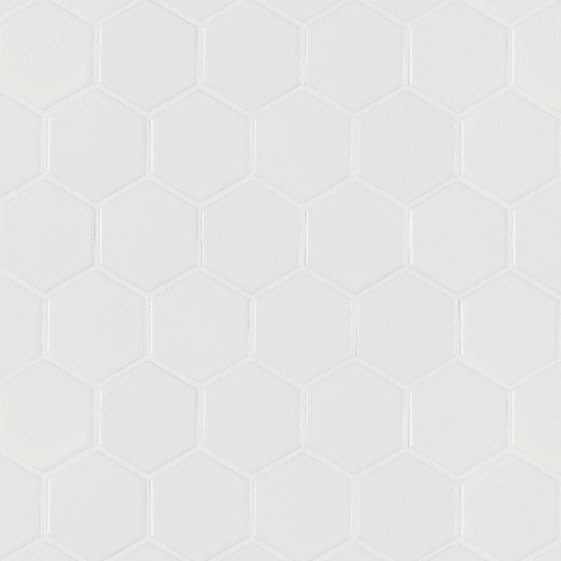 White Matte 2 Hex 6mm Porcelain Mosaic Floor & Wall Tiles
