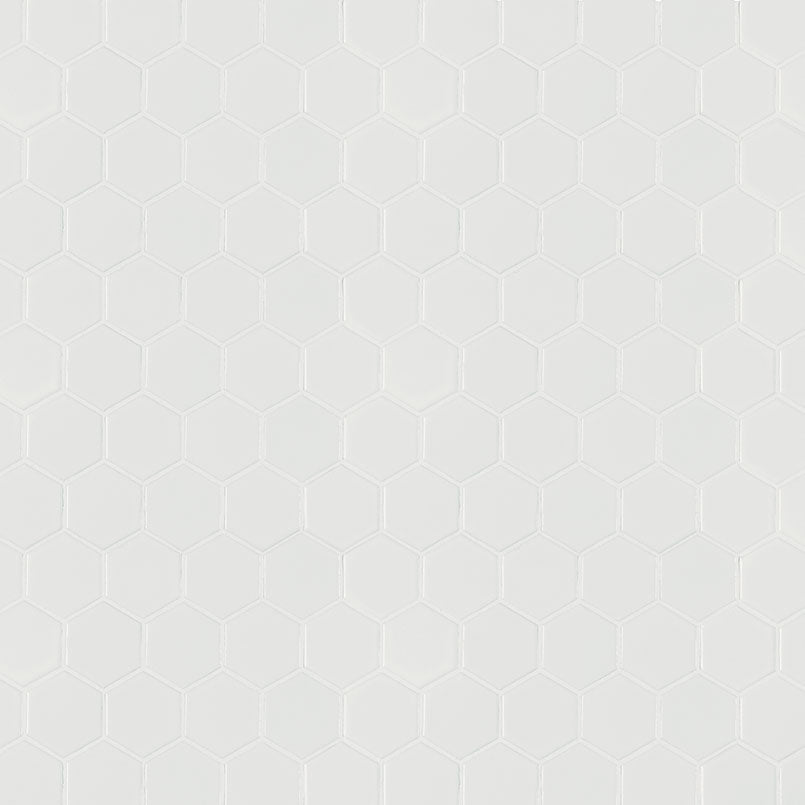 White Matte 2 Hex 6mm Porcelain Mosaic Floor & Wall Tiles