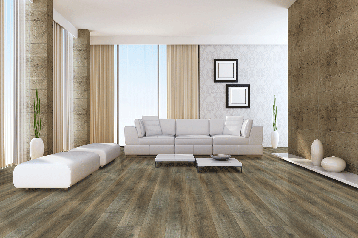 Brown tile room scene
