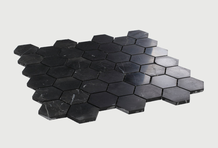 Hexagon Marquina 2 x 2 Honed 12 x 12