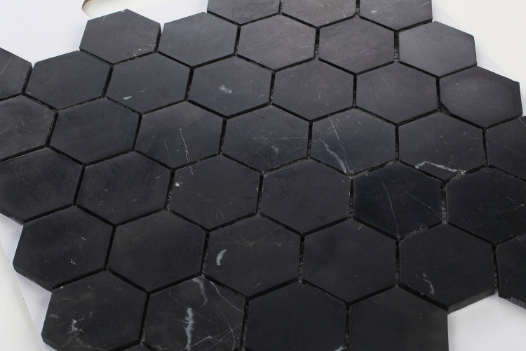 Hexagon Marquina 2 x 2 Honed 12 x 12