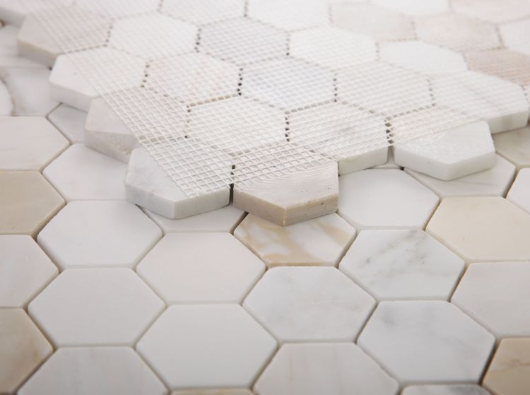 Hexagon Calacatta Gold Honed 2 x 2 11.75 x 12