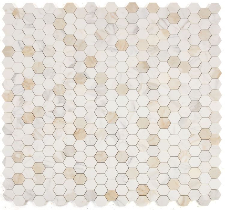 Hexagon Calacatta Gold Honed 2 x 2 11.75 x 12