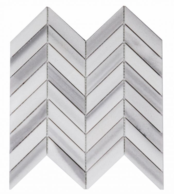 Chevron Marmala White 11 x 11