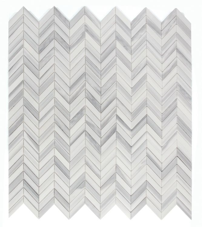 Chevron Marmala White 11 x 11