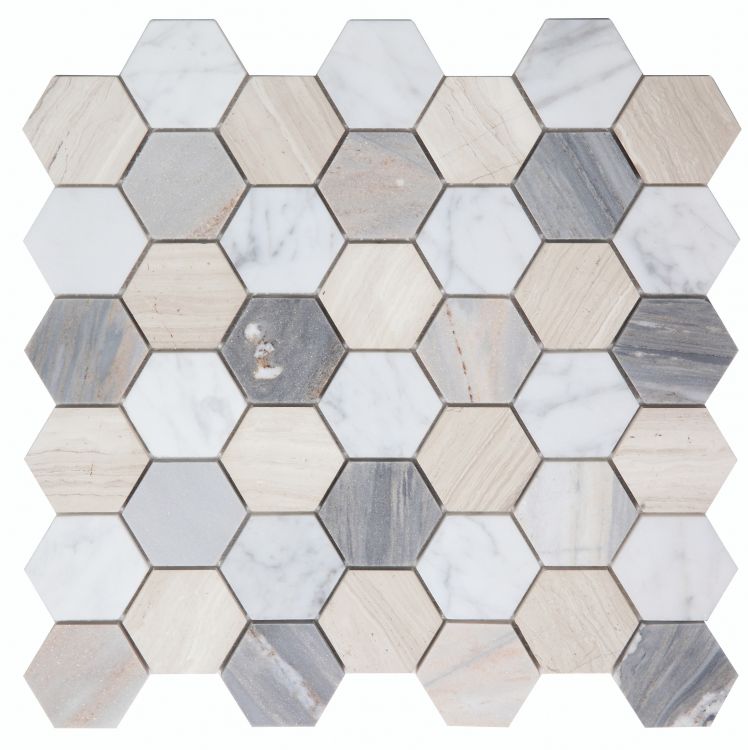 Hexagon Blue 2 x 2 11.75 x 12