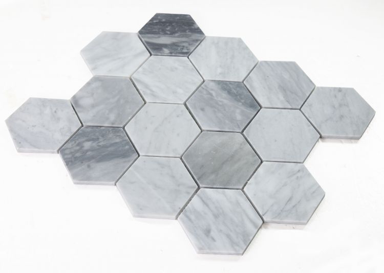 Hexagon Mix Grey Honed 3 x 3 10.25 x 11.75