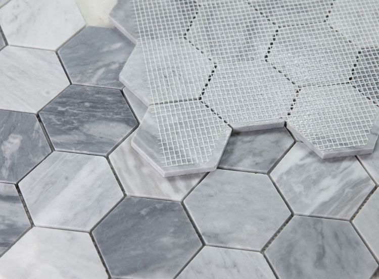 Hexagon Mix Grey Honed 3 x 3 10.25 x 11.75