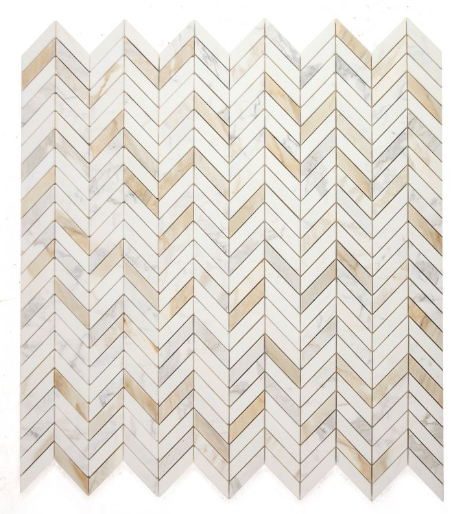 Chevron Calacatta Gold Polished 11 x 11