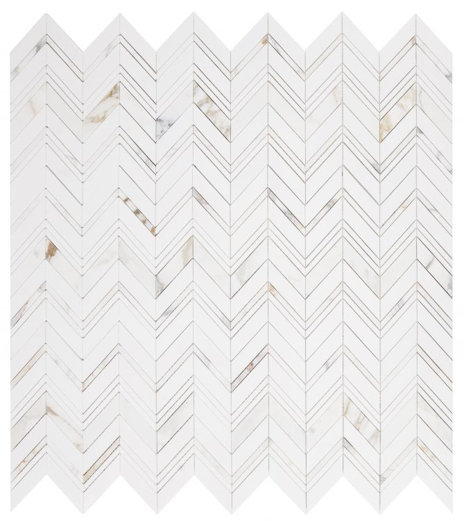 Chevron Ravenna Calacatta 11.75 x 12.25