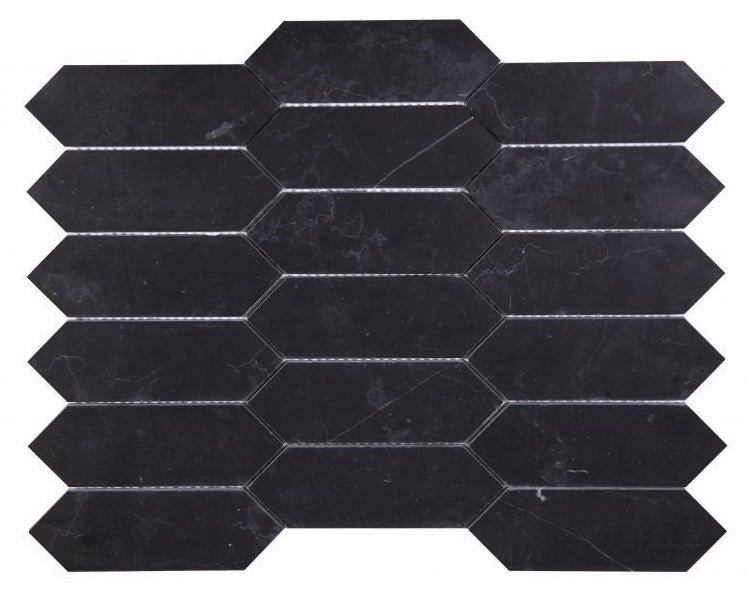 Elongated Hex Marquina 11.75 x 15