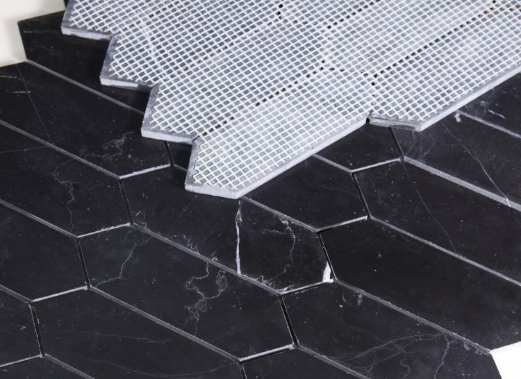 Elongated Hex Marquina 11.75 x 15