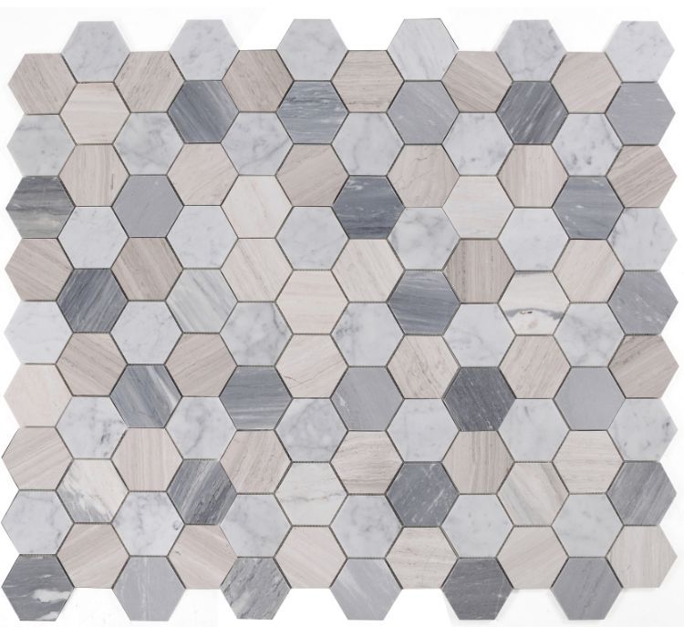 Hexagon Blue Large 4 x 4 10.75 x 12.5