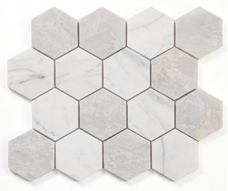 Hexagon City Grey 3 x 3 10.25 x 11.75