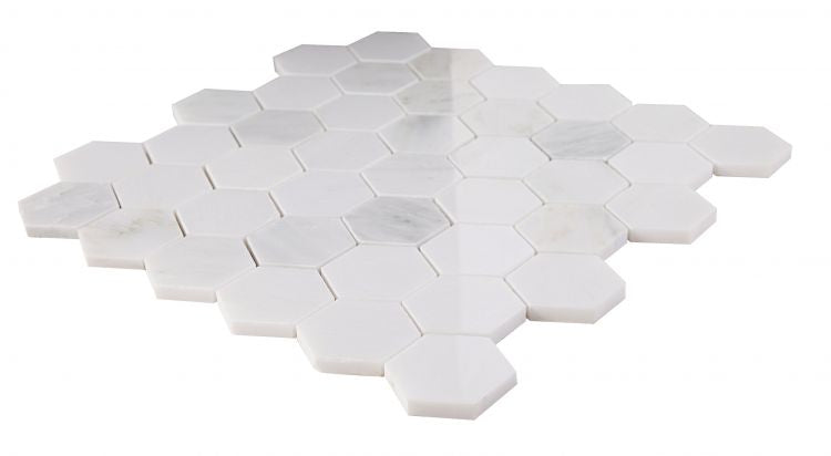 Hexagon Snow White Polished 2 x 2 11.75 x 12