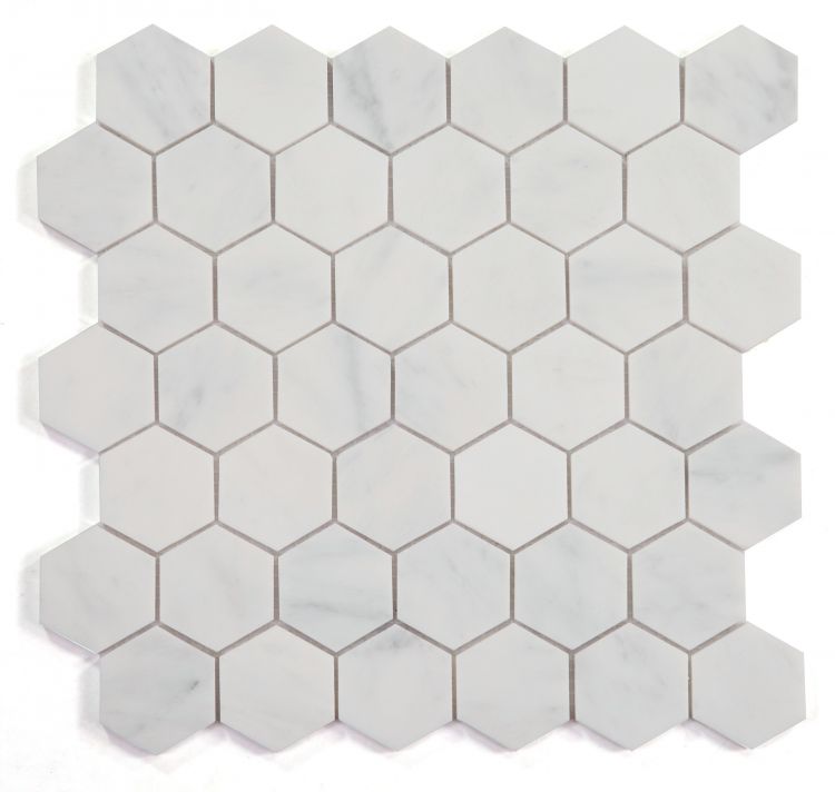 Hexagon Snow White Honed 2 x 2 11.75 x 12