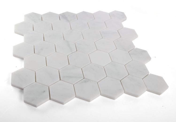 Hexagon Snow White Honed 2 x 2 11.75 x 12