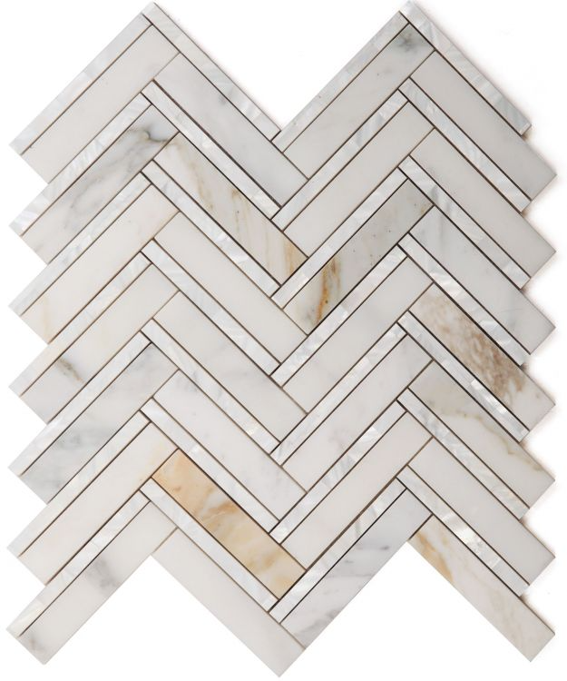 Diana Herringbone Calacatta Tiles.