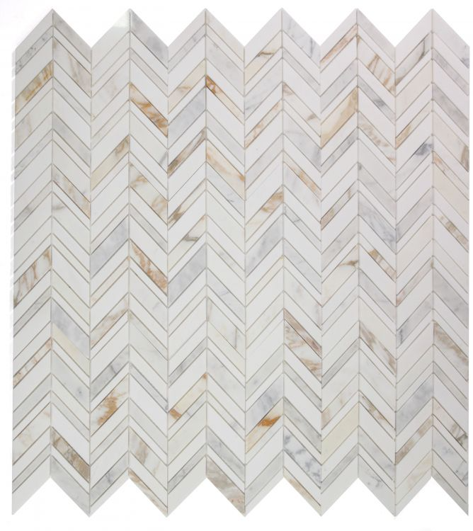 Chevron Shadow Calacatta 11.75 x 12