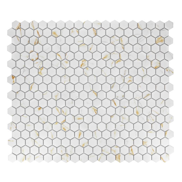Hulu Hexagon Calacatta Matte 2 x 2 11 x 12.75