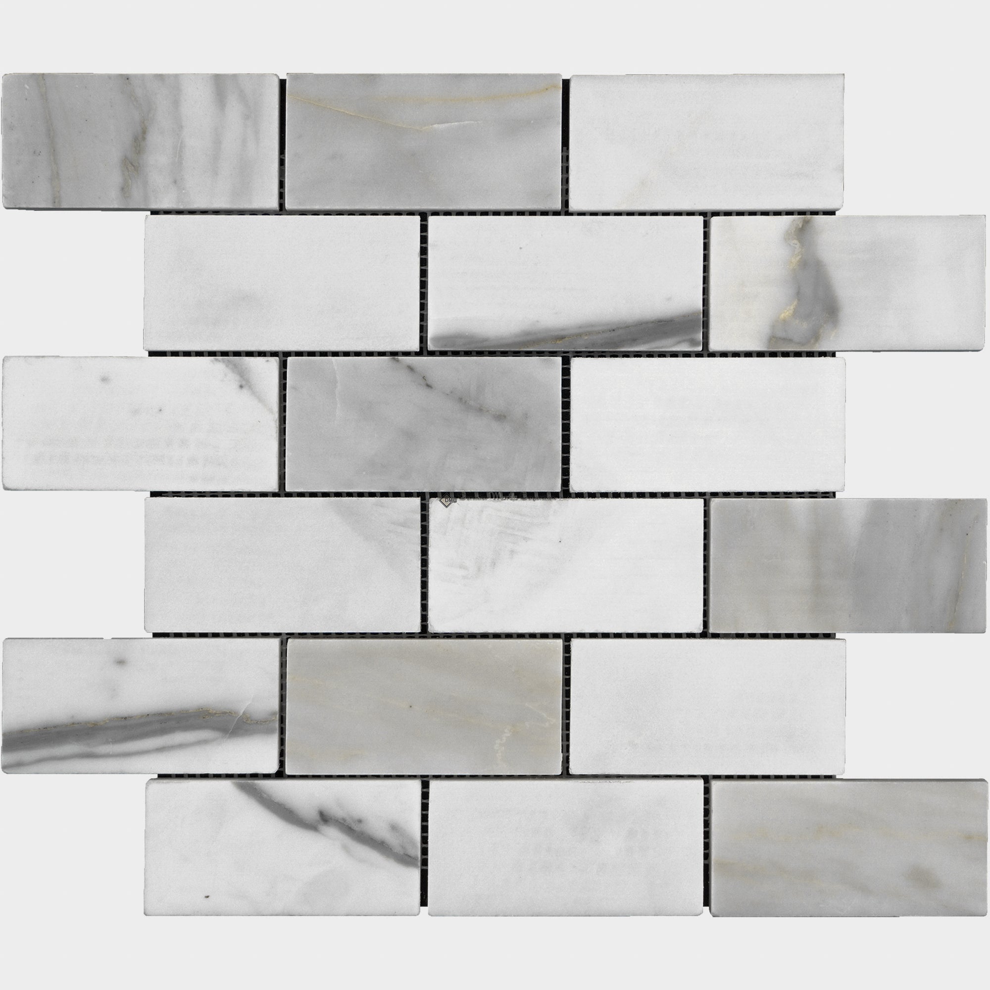 Calacatta Gold Marble Brick 2"x4" Mosaic