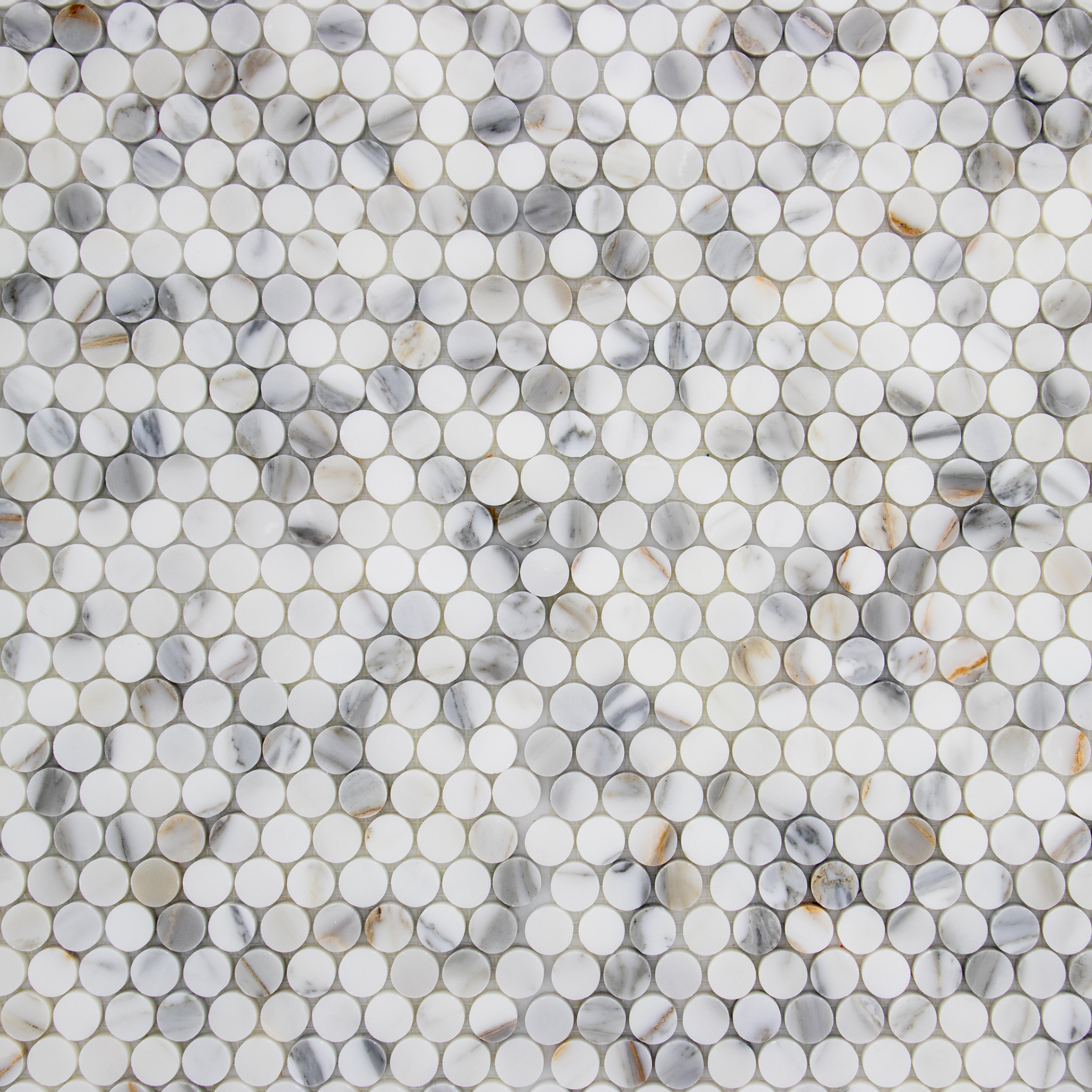 Calacatta Gold Marble Penny Round Mosaic
