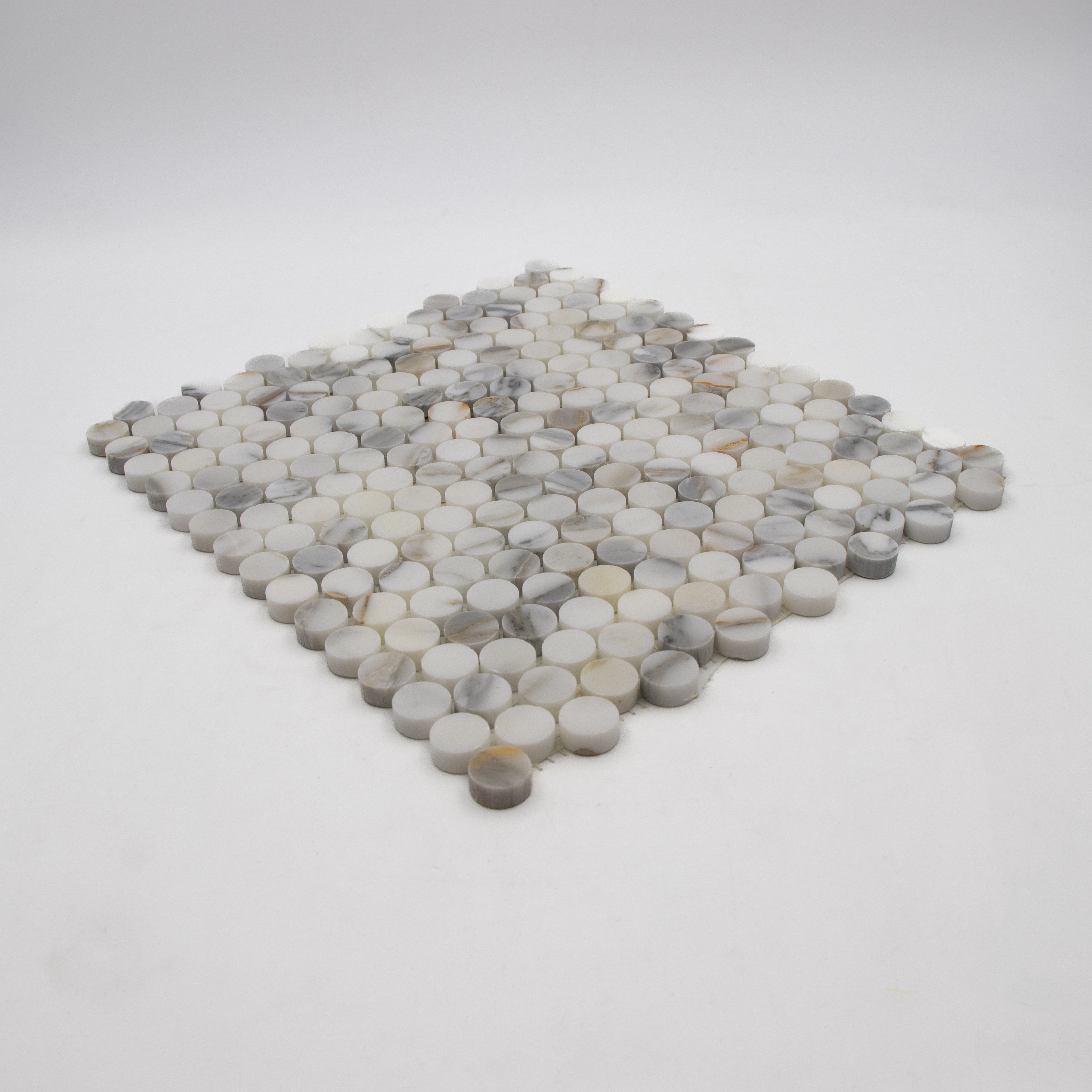Calacatta Gold Marble Penny Round Mosaic