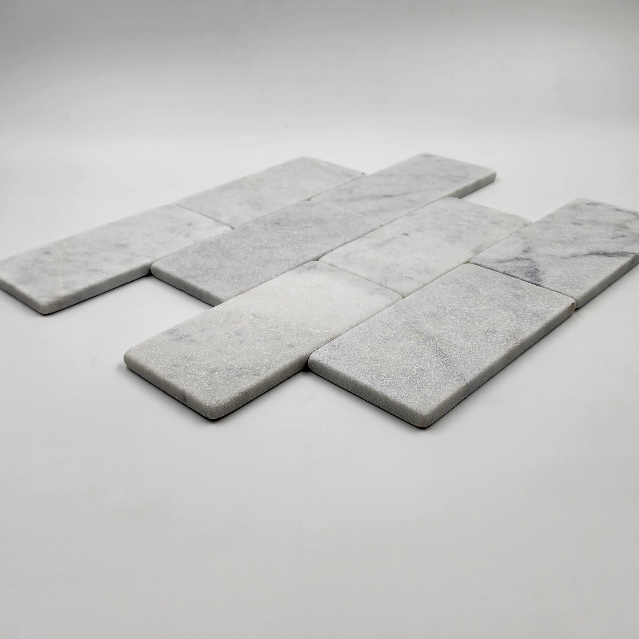 Carrara White Marble 3"x6" Tumbled Tile