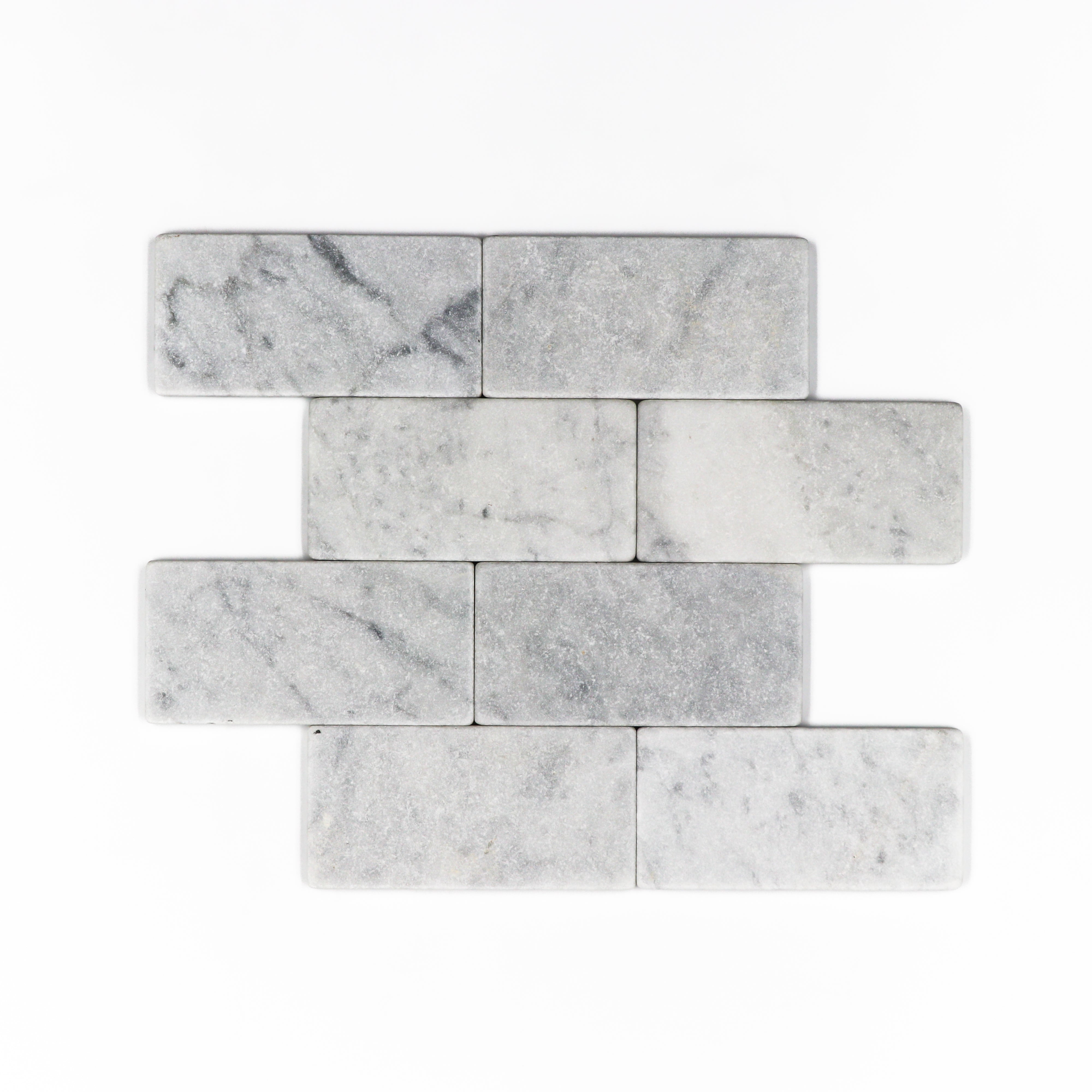 Carrara White 3x6 Tumbled Tile