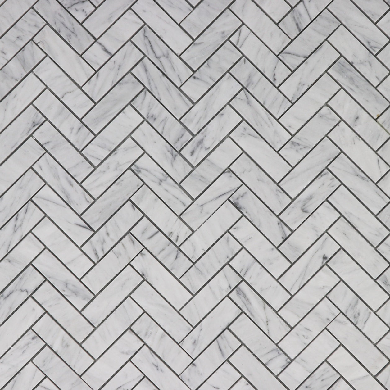 Carrara White Herringbone 1x3 Mosaic