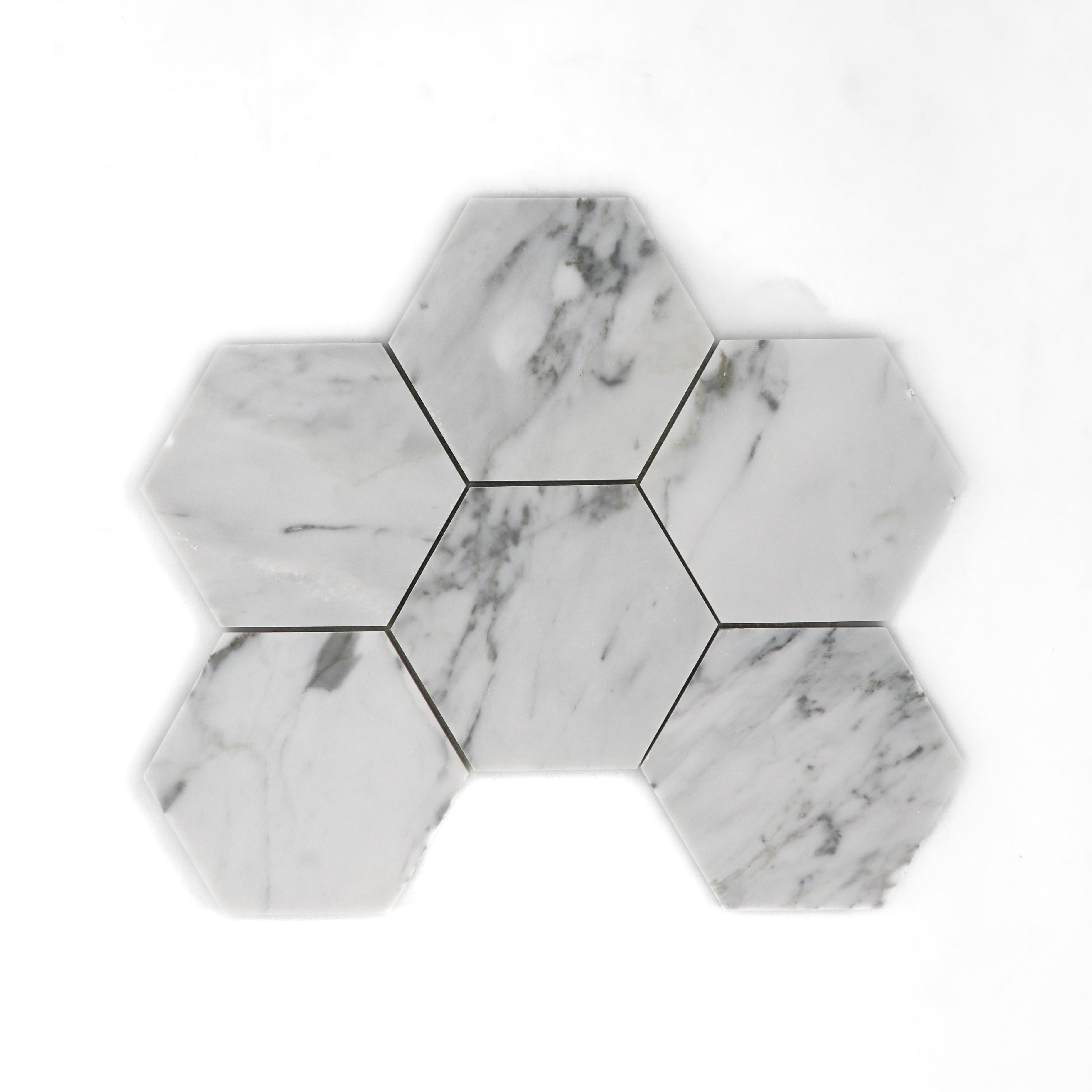 White Crystal Interior Decorative Hexagon Marble.