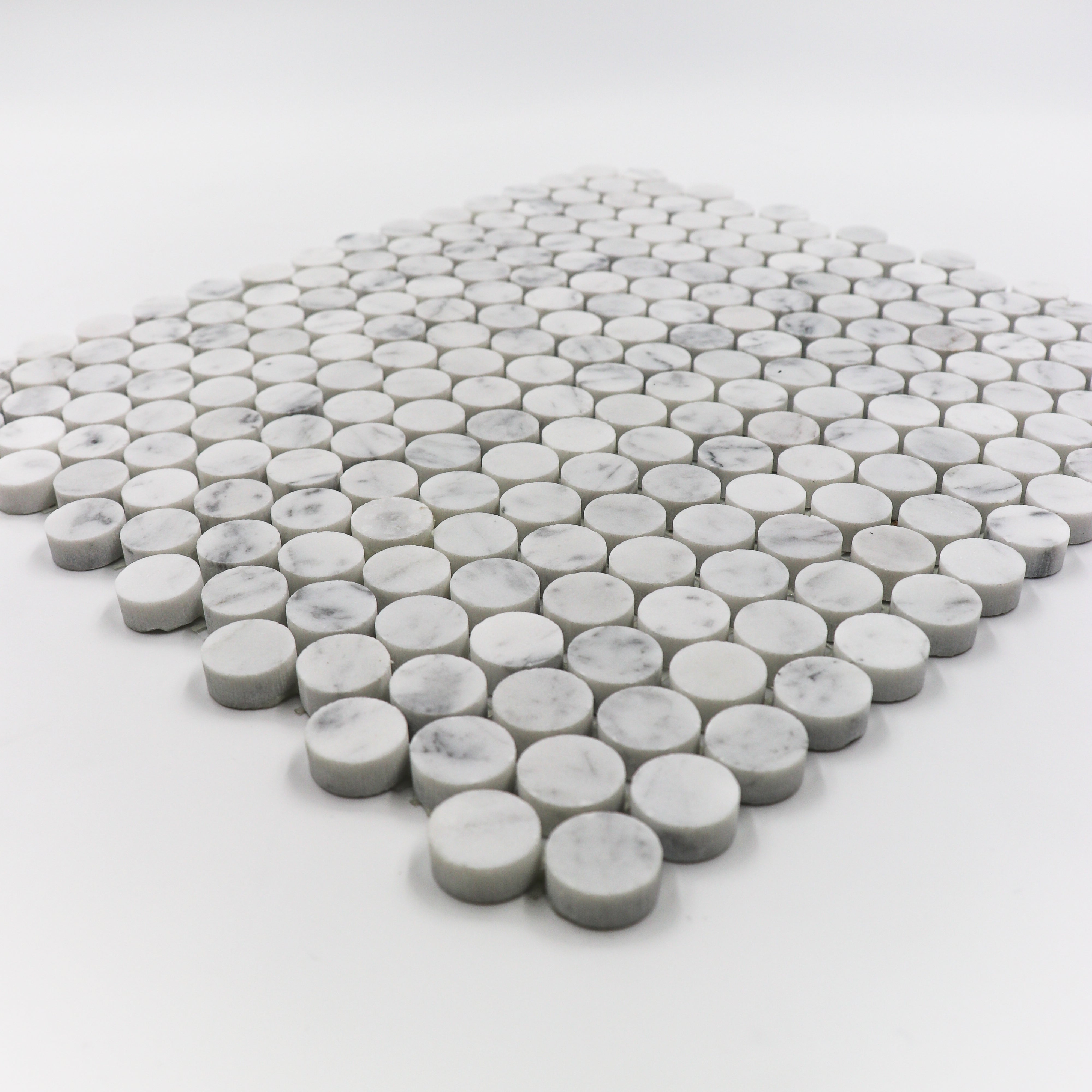 Carrara White Penny round Mosaic