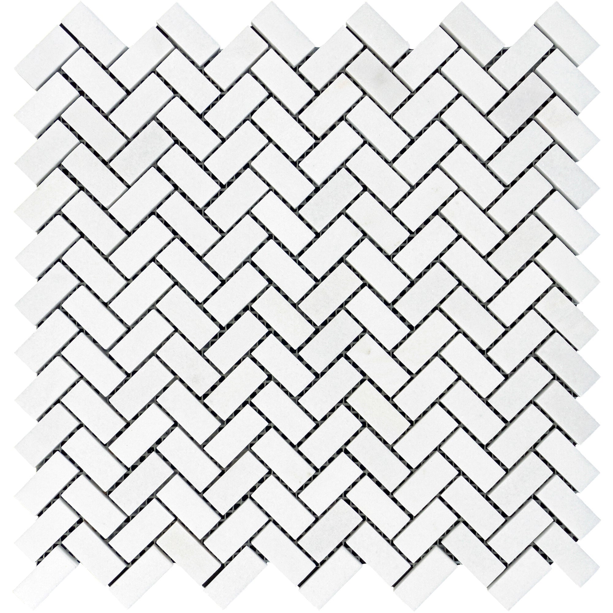 Thassos Herringbone Mini Mosaic